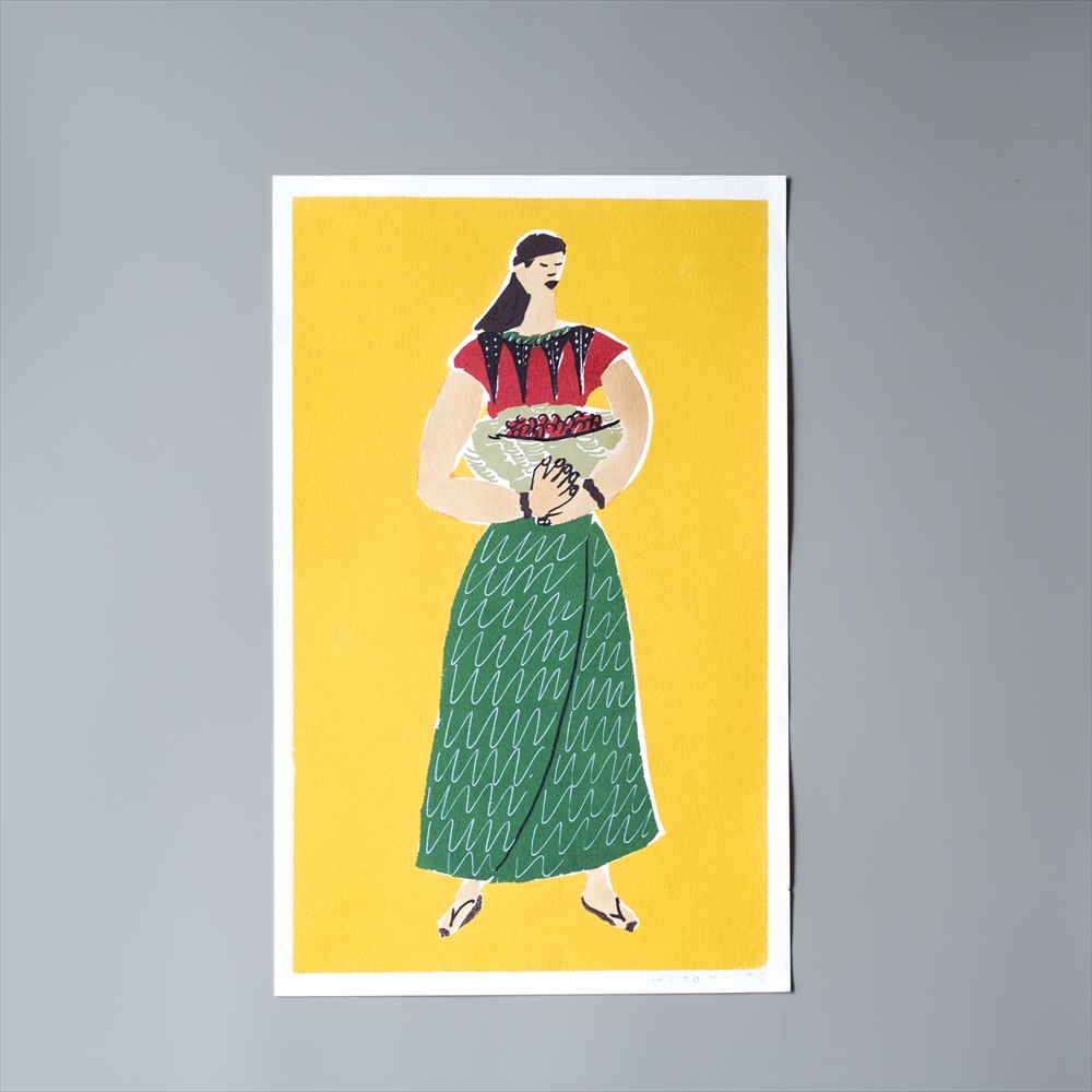 商品詳細 手刷りポスター Rwanda（シルクスクリーン5色＋手描き2色