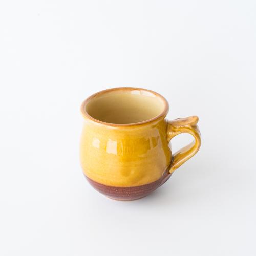 「湯町窯マグカップ(黄釉)」×2個とチョコレートブレンド（200g）のセット
