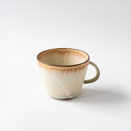 「信凛窯マグカップ（彩色灰釉・茶）×2個とチョコレートブレンド（200g）のセット