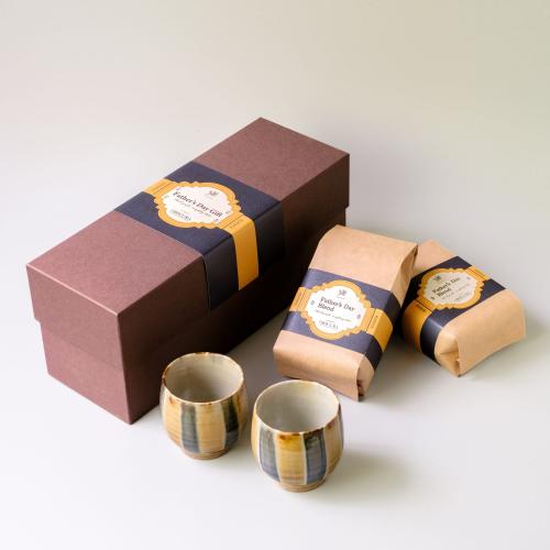【Father's Day GIFT】Coffee Cup Box 「袖師窯“湯呑み”2点」＋「Father's Day Blend200g×2個」