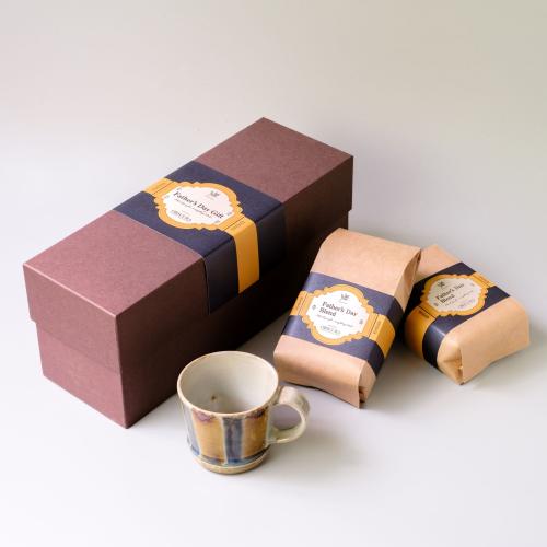 【Father's Day GIFT】Coffee Mug Box 「袖師窯“マグカップ（二色）”1点」＋「Father's Day Blend200g×2個」
