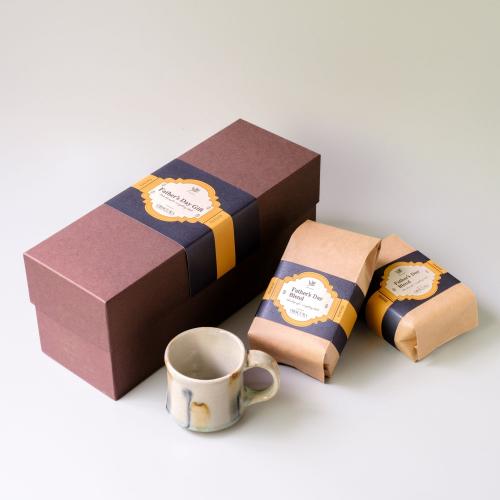 【Father's Day GIFT】Coffee Mug Box 「袖師窯“マグカップ（点文）”1点」＋「Father's Day Blend200g×2個」