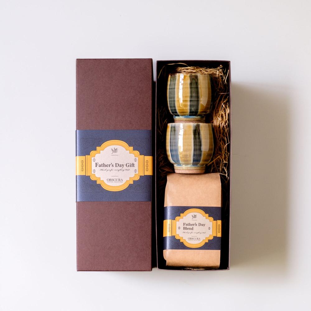 【Father's Day GIFT】Coffee Cup Box 「袖師窯“湯呑み”2点」＋「Father's Day Blend200g×2個」