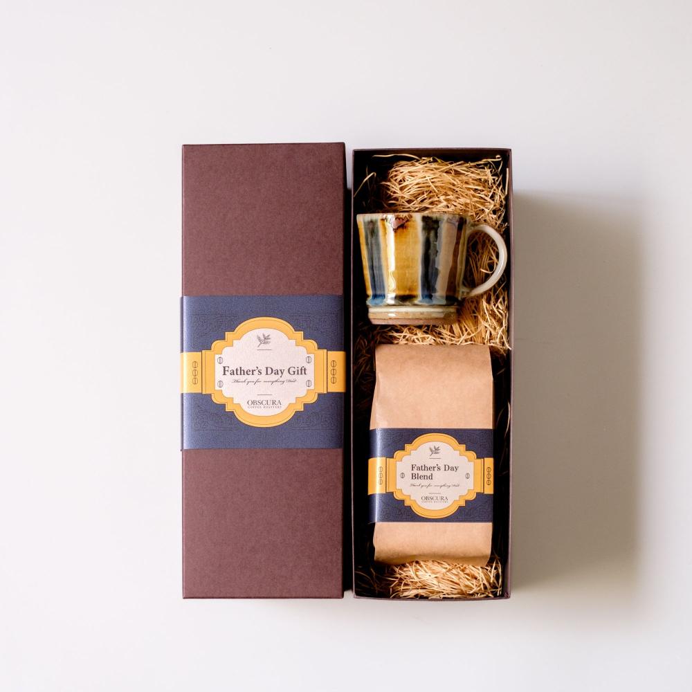 【Father's Day GIFT】Coffee Mug Box 「袖師窯“マグカップ（二色）”1点」＋「Father's Day Blend200g×2個」