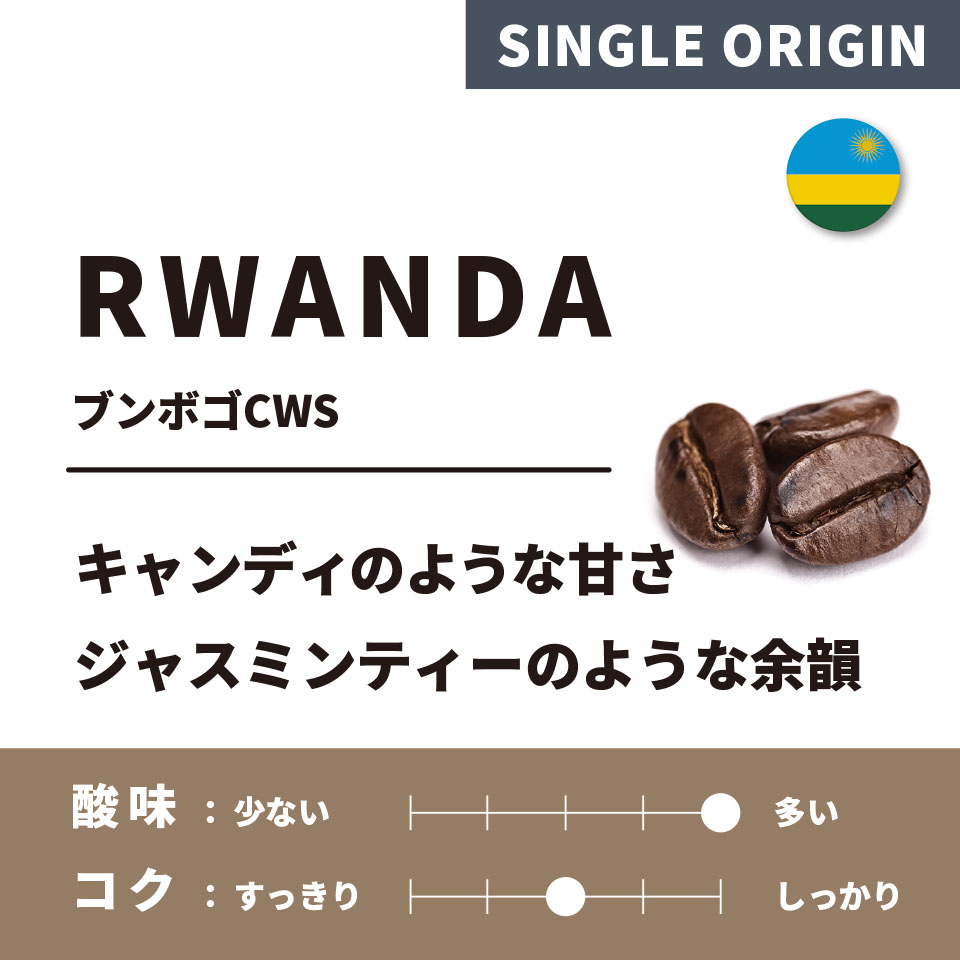 【浅煎り】ルワンダ「ブンボゴCWS」 200g