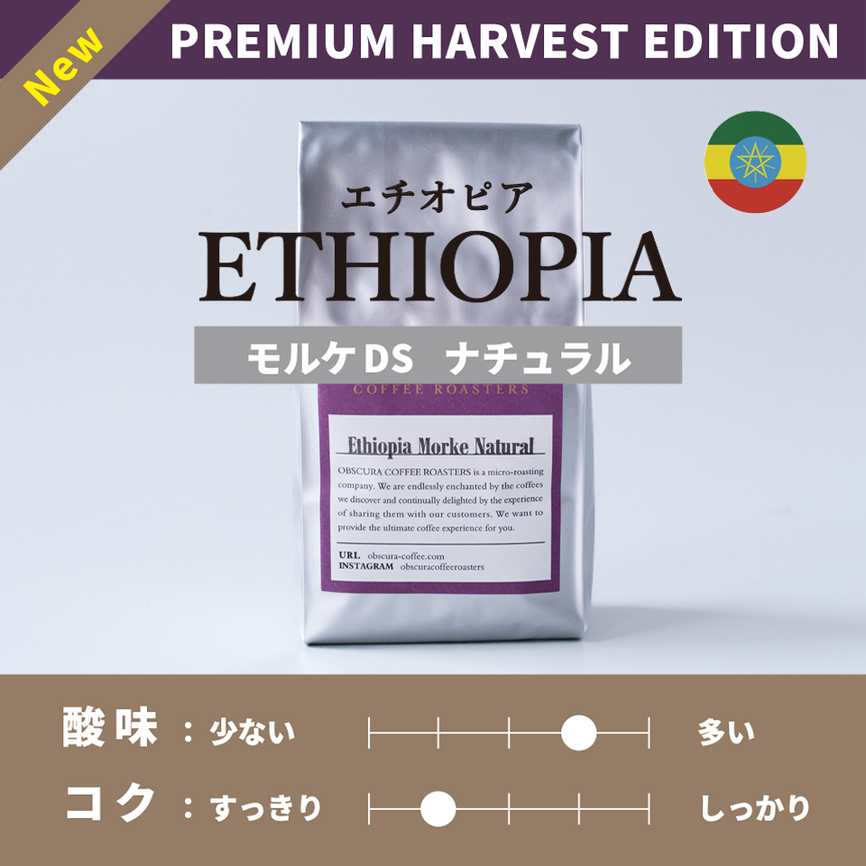 【PREMIUM HARVEST EDITION 】エチオピア「モルケDS ナチュラル」浅煎り200g ※なくなり次第終了