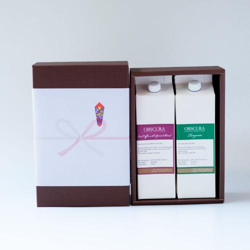 【GIFT BOX】リキッドアイスコーヒー(チョコレートブレンド1本+タンザニア1本) 1L×2本セット
