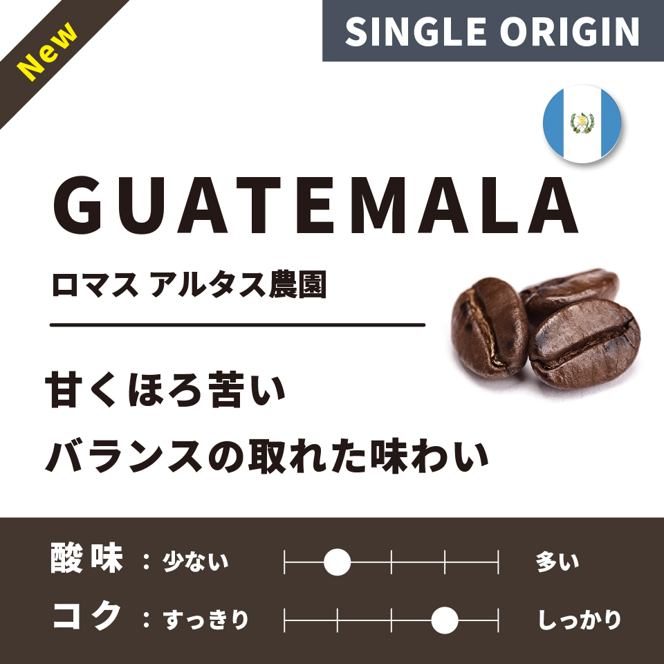 【深煎り】グァテマラ「ロマス アルタス農園」200g