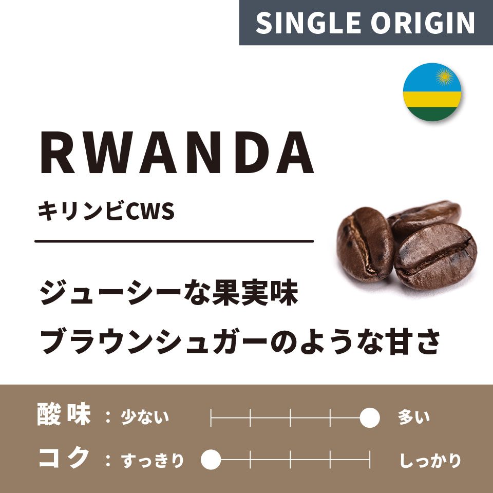 【浅煎り】ルワンダ「キリンビCWS」 200g