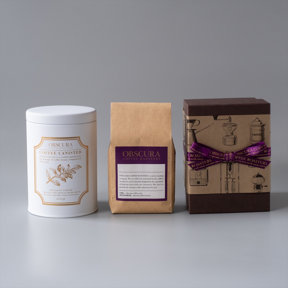 【GIFT】COFFEE CANISTER SET (【白】キャニスター1本+珈琲豆200g)