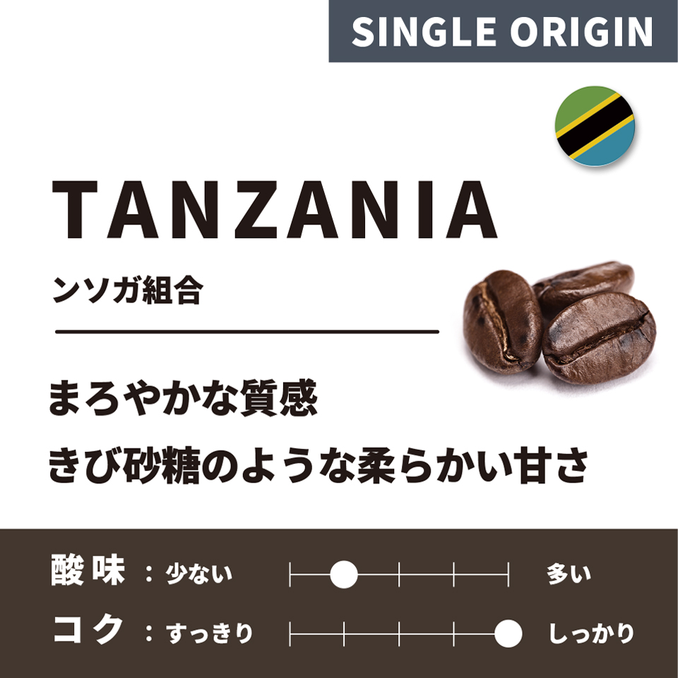 【深煎り】 タンザニア「ンソガ組合」 200g 