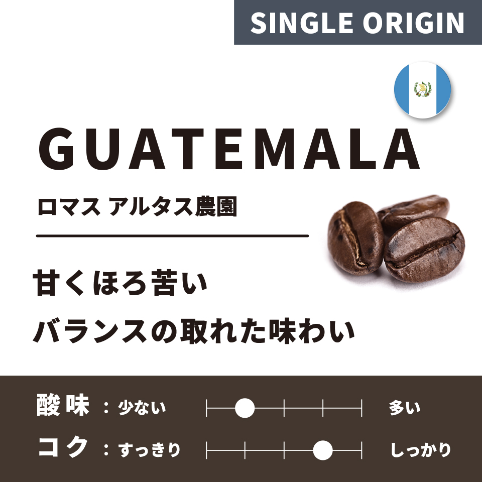 【深煎り】グァテマラ「ロマス アルタス農園」200g