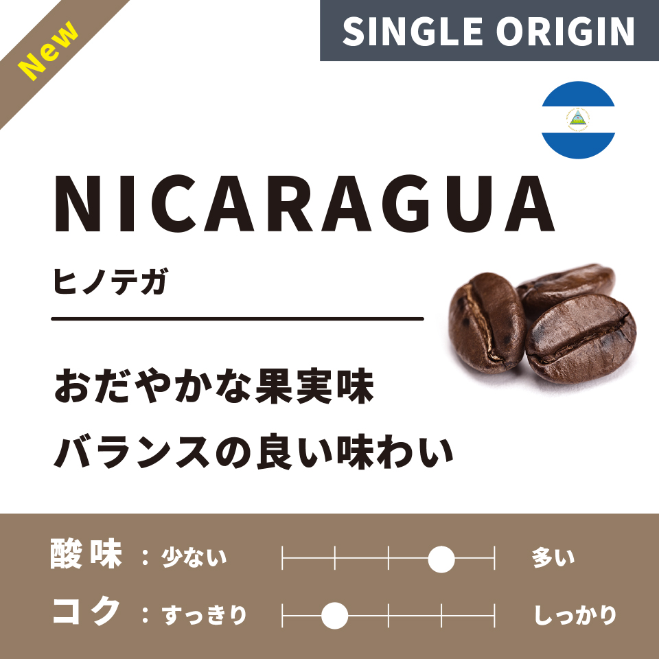 【浅煎り】ニカラグア「ヒノテガ」  200g