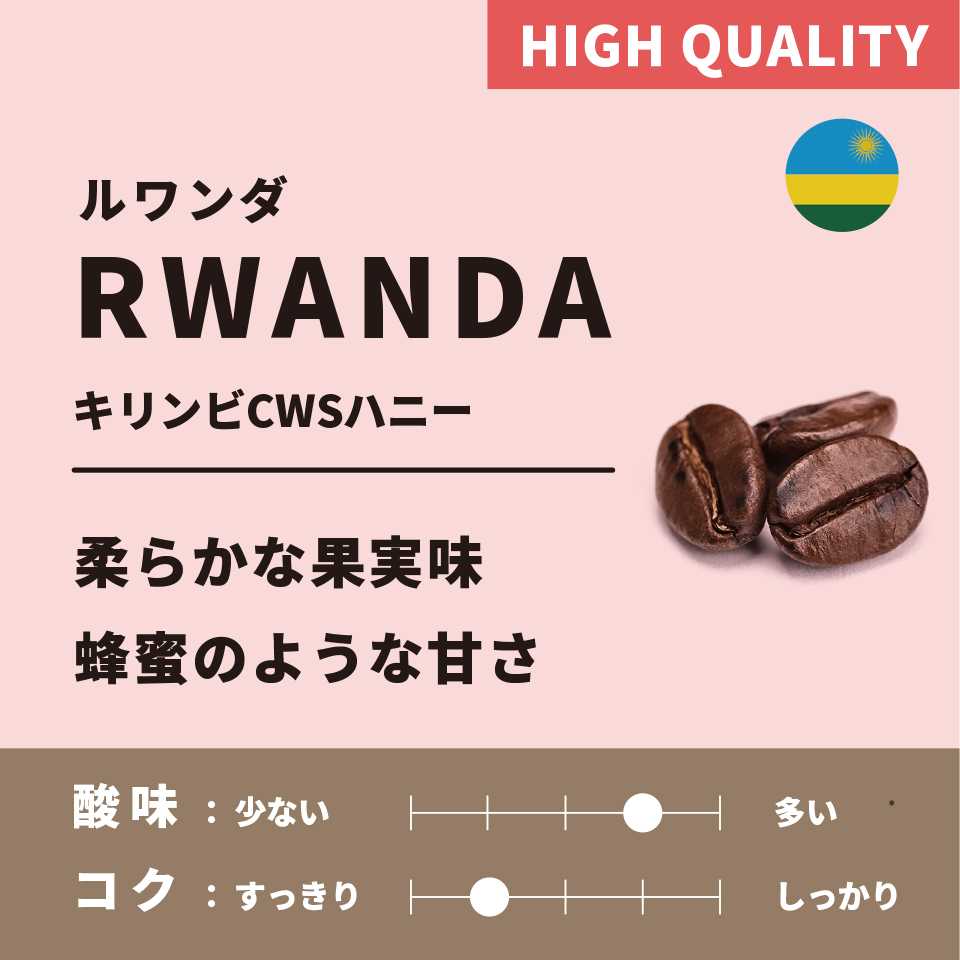 【浅煎り】ルワンダ「キリンビCWSハニー」200g