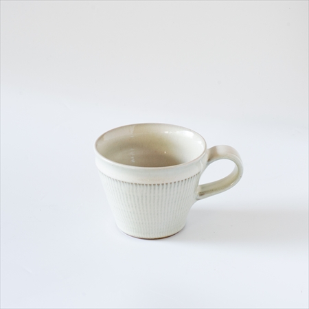 「国造焼 白飛鉋(しろとびかんな) コーヒーカップ(フチ付き)」×2個とチョコレートブレンド（200g）のセット